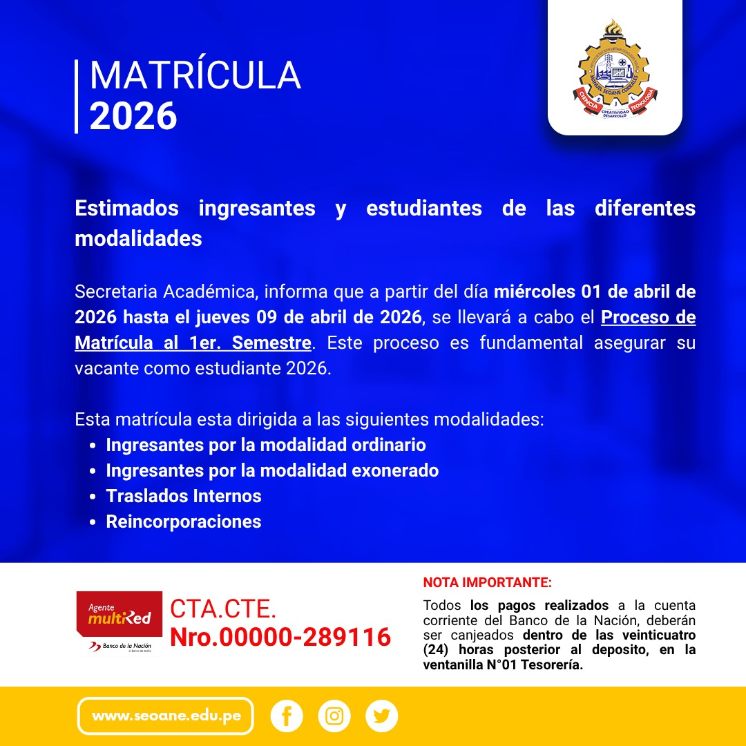 Matrícula 2026-I